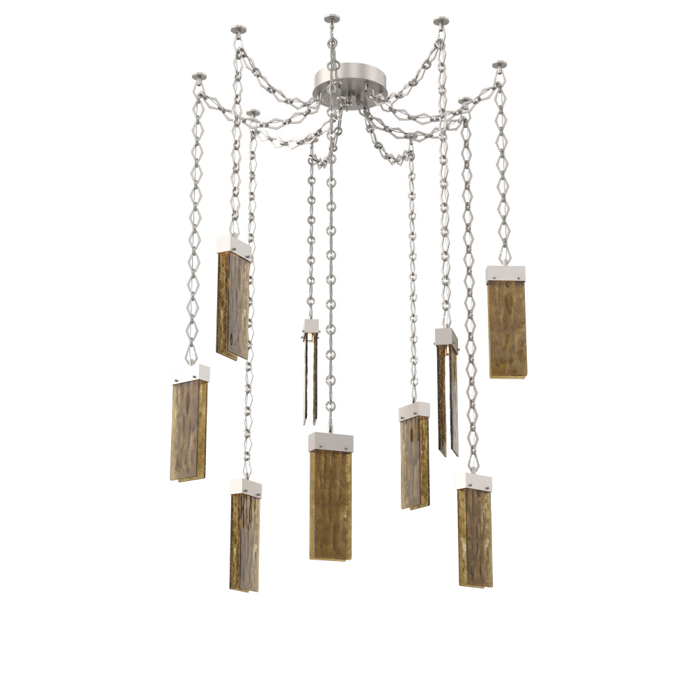 Parallel Round Chain 9pc Swag Multi-Pendant