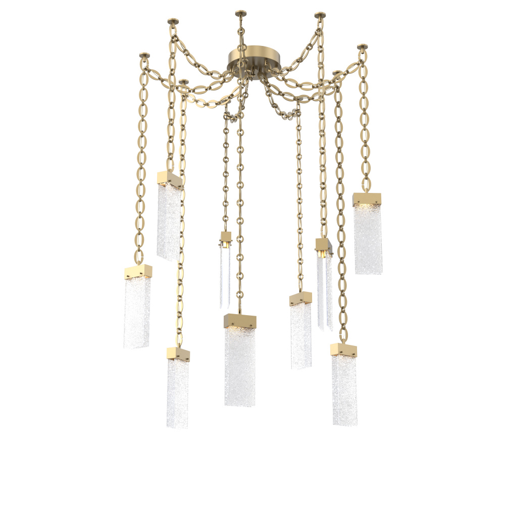 Parallel Multi Light Pendant Multi Port Canopy Gilded Brass