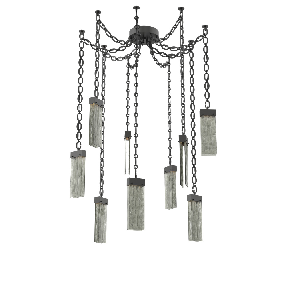 Parallel Round Chain 9pc Swag Multi-Pendant