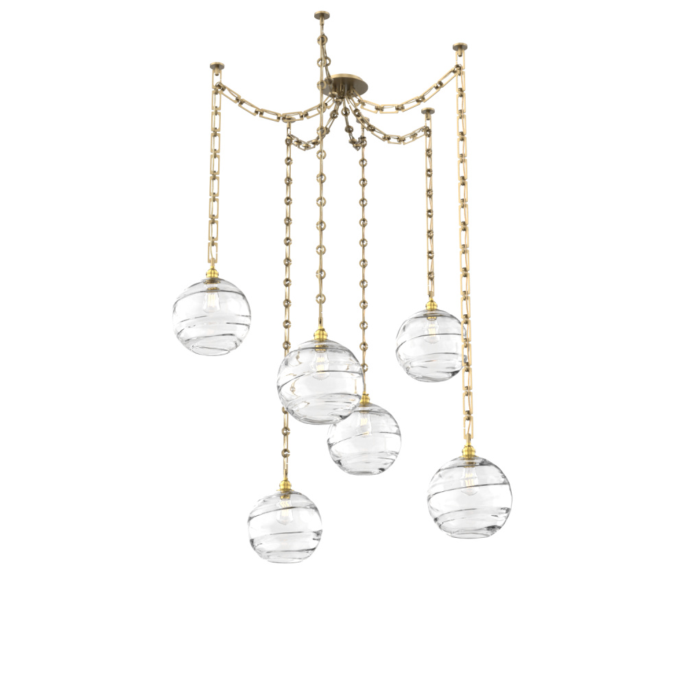 Terra Multi Light Pendant Multi Port Canopy Gilded Brass