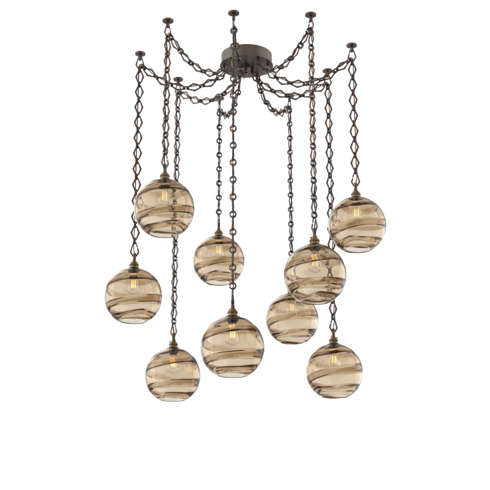 Terra Multi Light Pendant Multi Port Canopy Flat Bronze