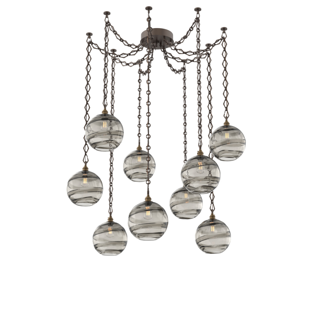 Terra Multi Light Pendant Multi Port Canopy Flat Bronze