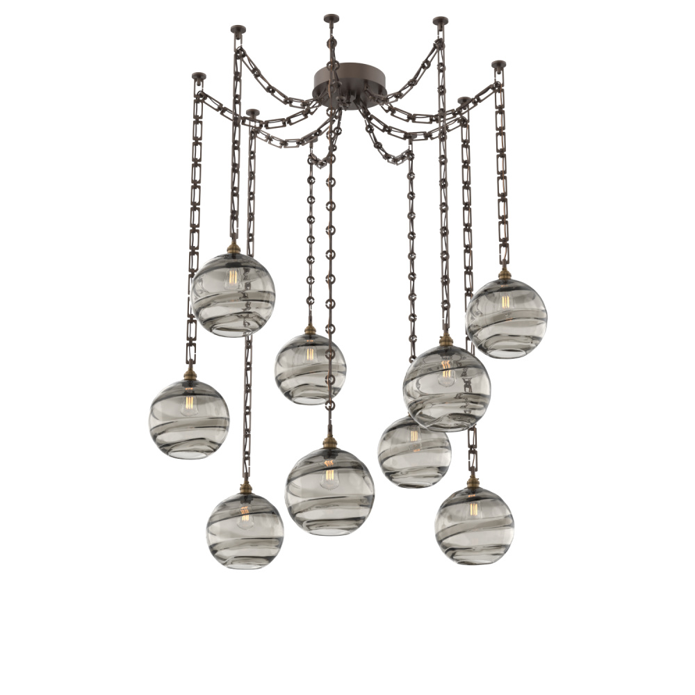 Terra Multi Light Pendant Multi Port Canopy Flat Bronze