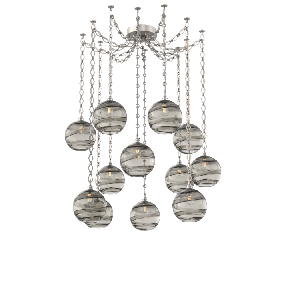 Terra Multi Light Pendant Multi Port Canopy Beige Silver