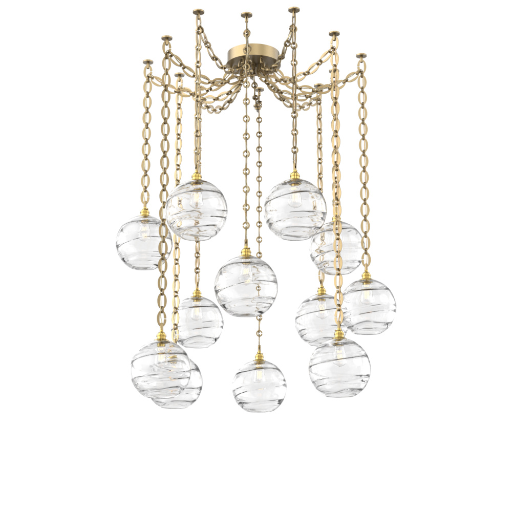 Terra Multi Light Pendant Multi Port Canopy Gilded Brass