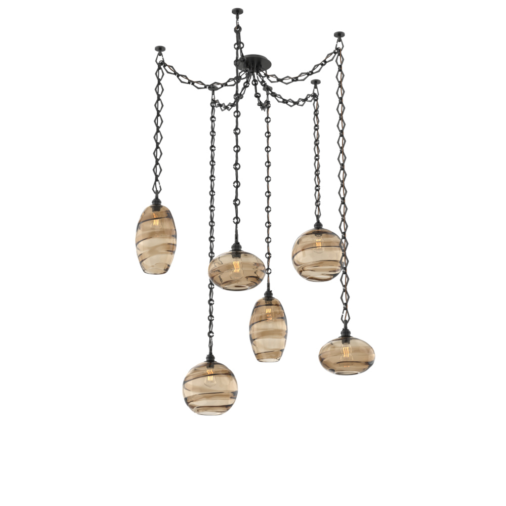 Misto Round 6pc Swag Multi-Pendant Chain