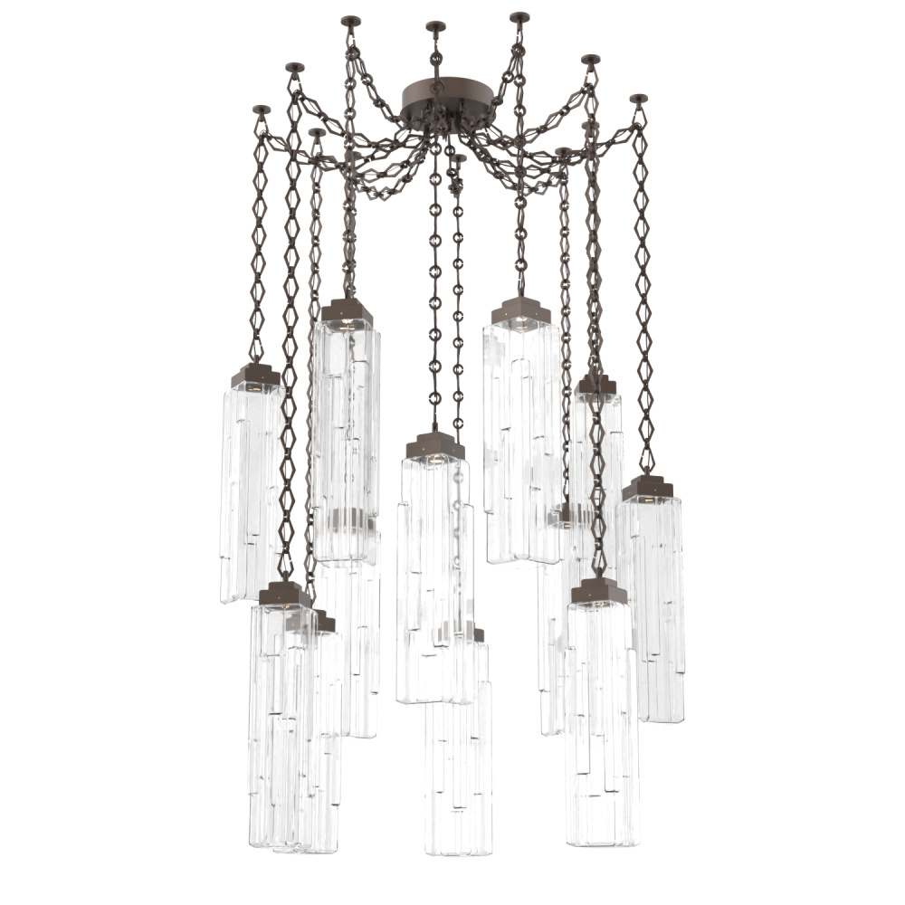 Ledgestone Multi Light Pendant Multi Port Canopy Flat Bronze