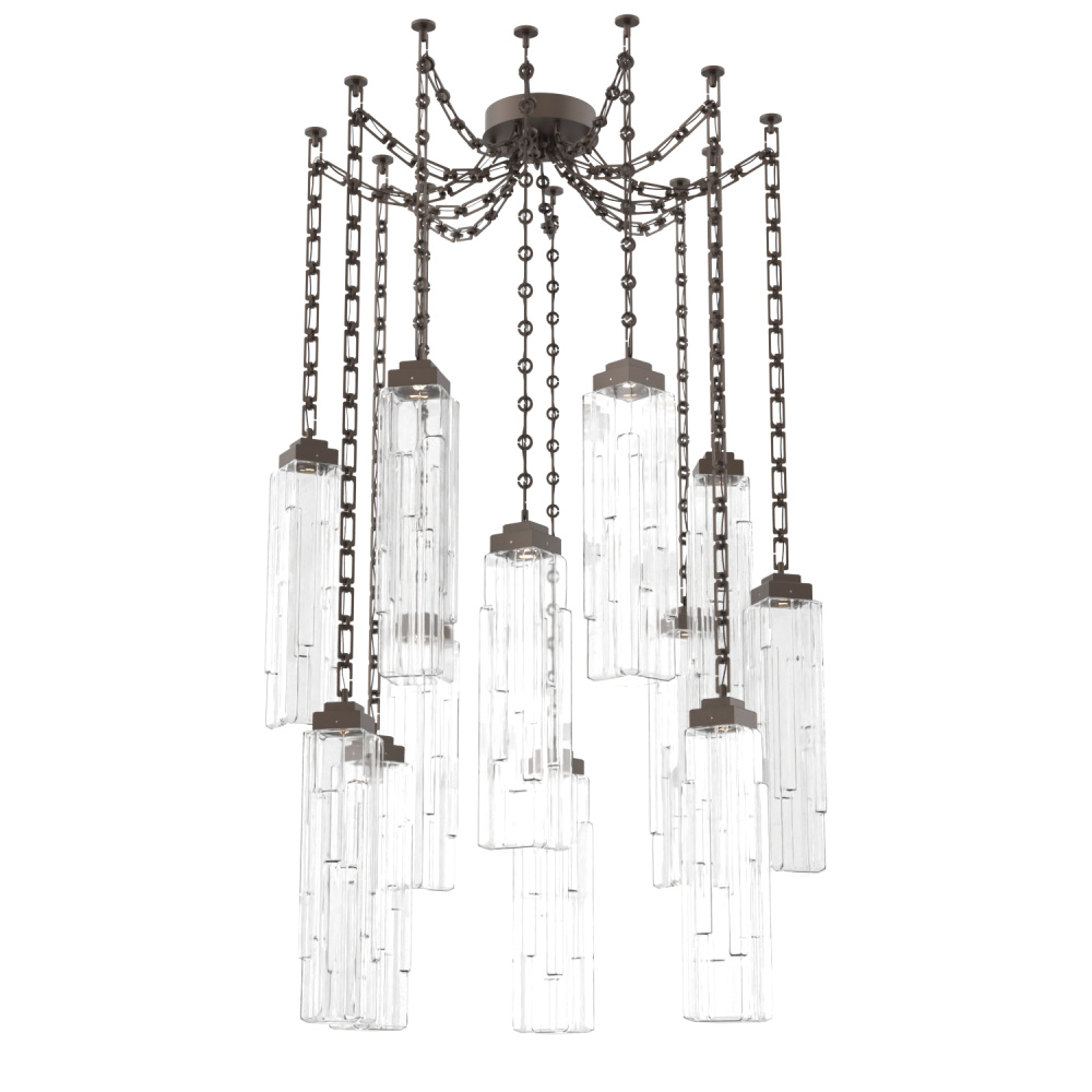 Ledgestone Round Chain 12pc Swag Multi-Pendant