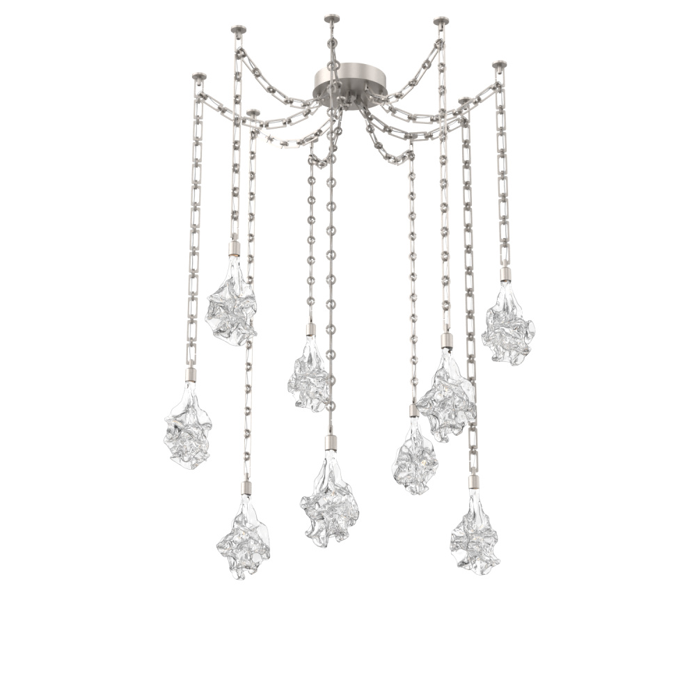 Blossom Multi Light Pendant Multi Port Canopy Beige Silver