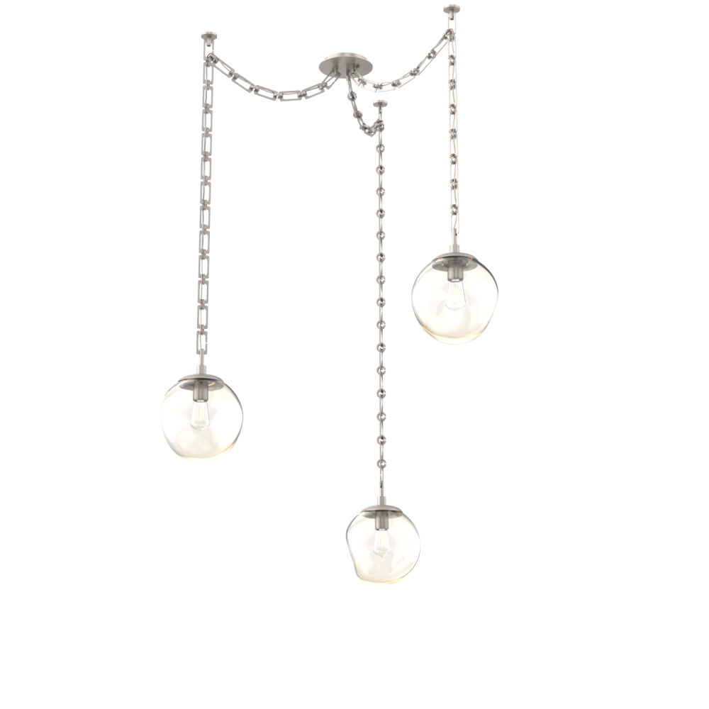 Aster Bulb Multi Light Pendant Multi Port Canopy Beige Silver