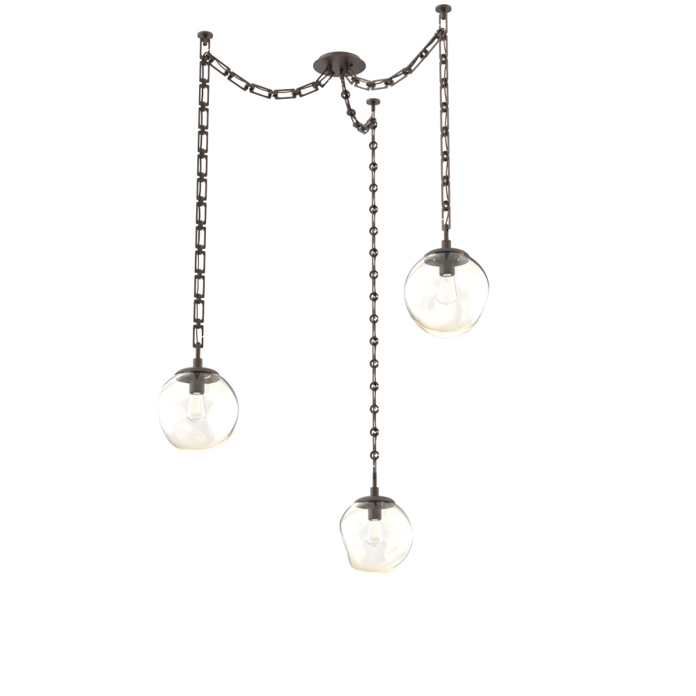 Aster Bulb Multi Light Pendant Multi Port Canopy Flat Bronze