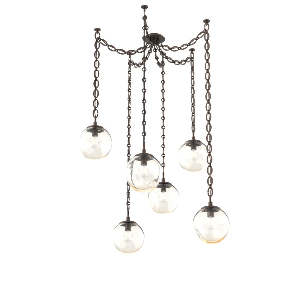 Aster Bulb Multi Light Pendant Multi Port Canopy Flat Bronze