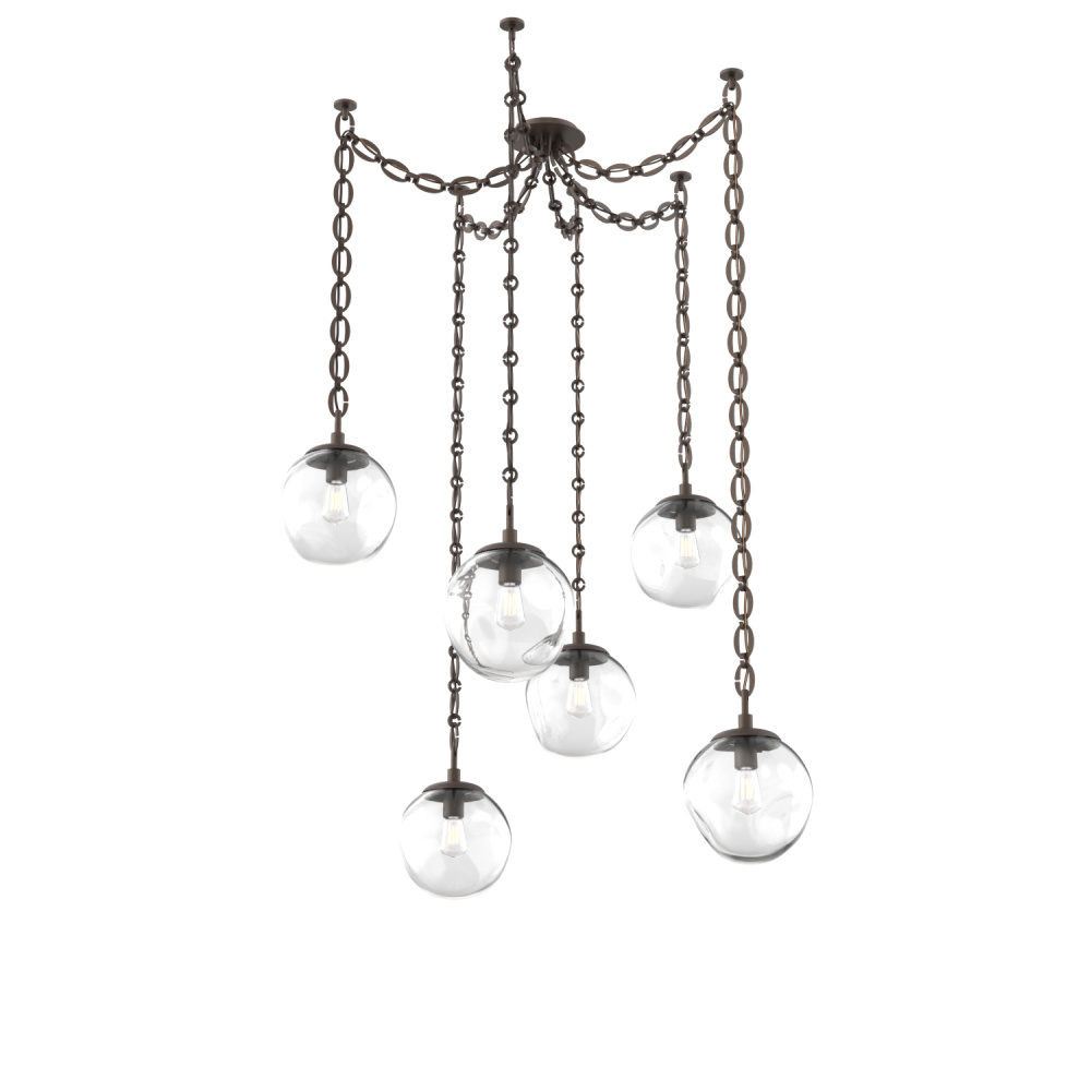 Aster Bulb Multi Light Pendant Multi Port Canopy Flat Bronze