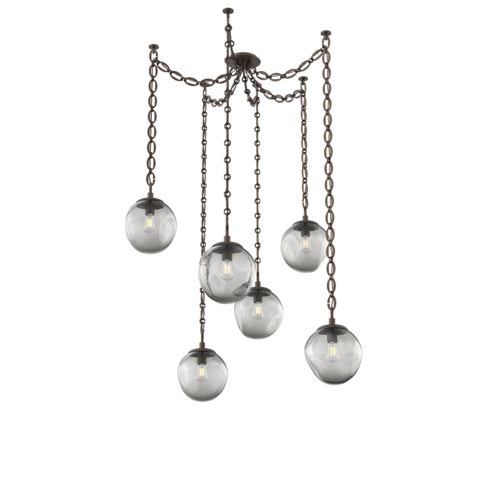 Aster Round 6pc Swag Multi-Pendant Chain (Bulb)