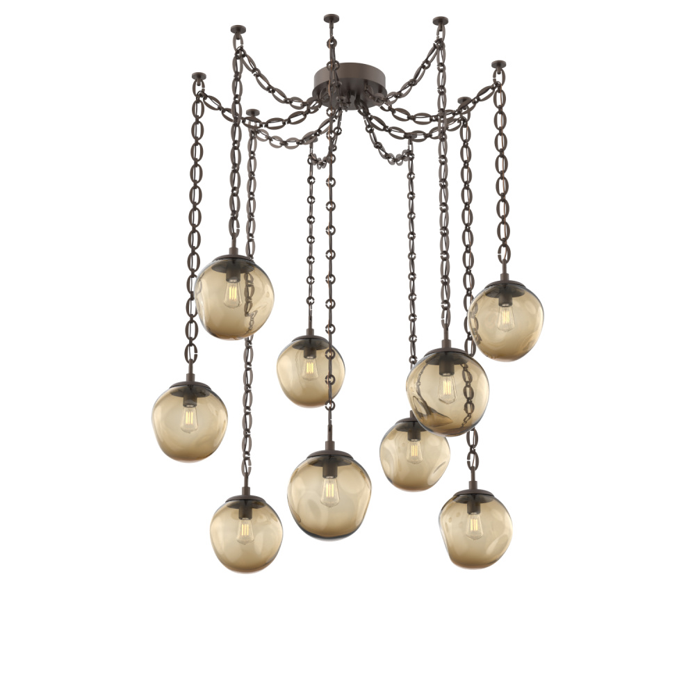 Aster Bulb Multi Light Pendant Multi Port Canopy Flat Bronze