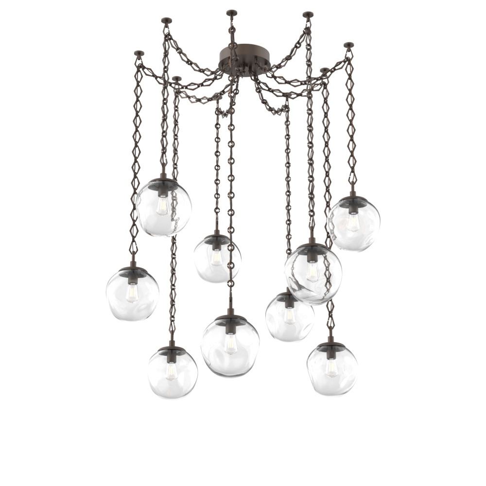 Aster Bulb Multi Light Pendant Multi Port Canopy Flat Bronze