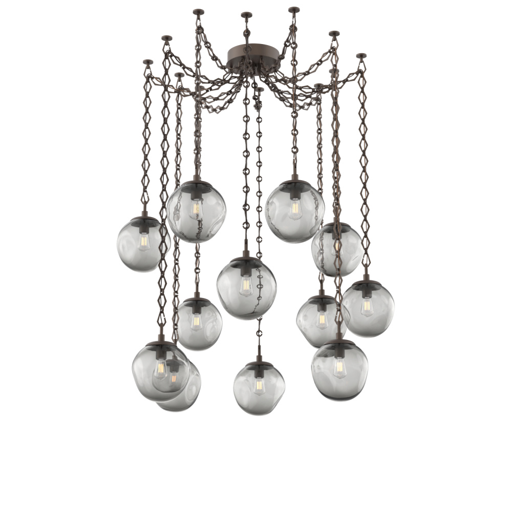 Aster Bulb Multi Light Pendant Multi Port Canopy Flat Bronze