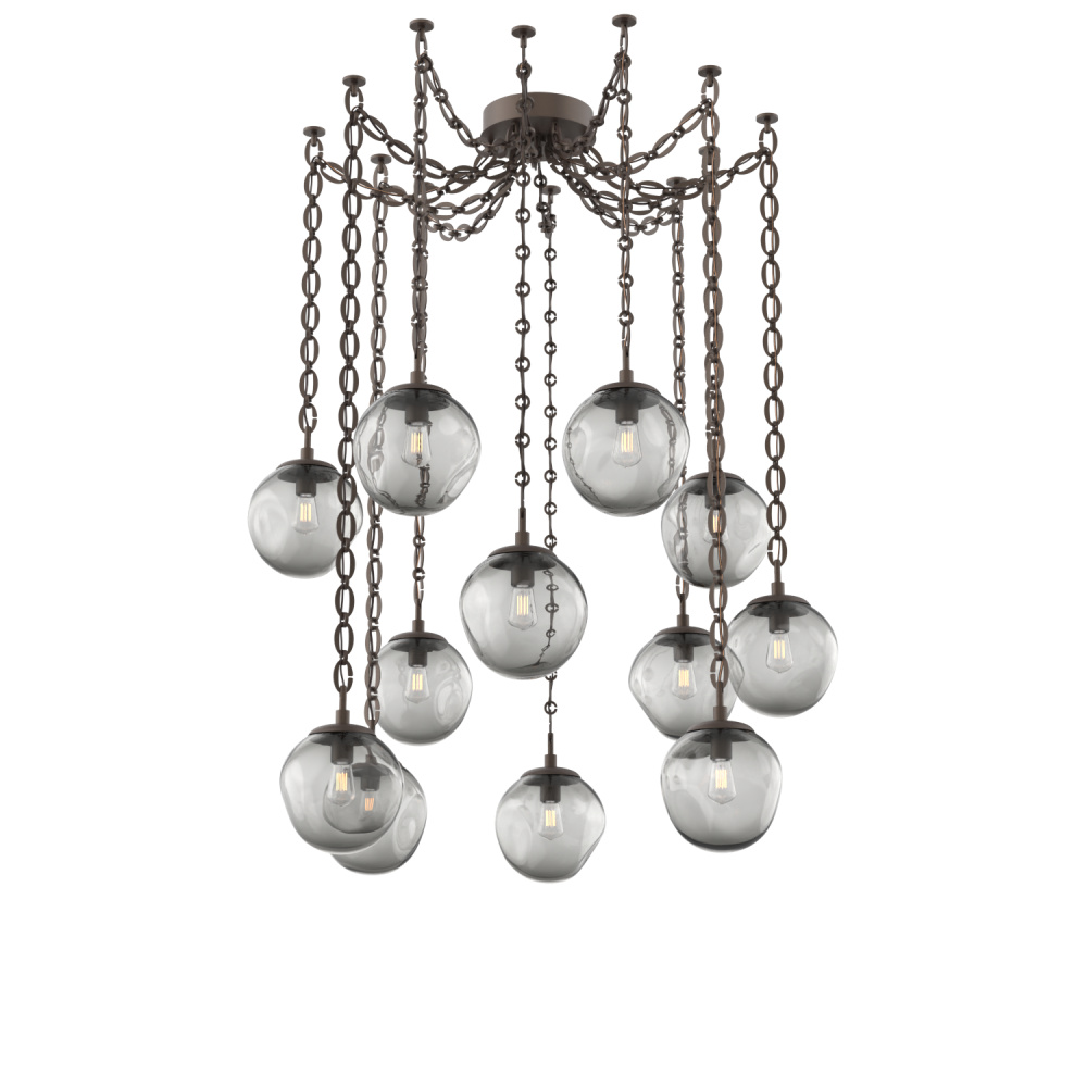 Aster Bulb Multi Light Pendant Multi Port Canopy Flat Bronze