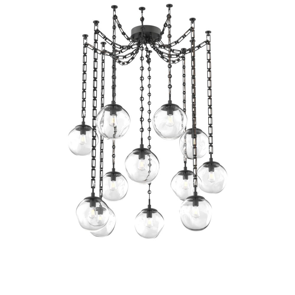 Aster Bulb Multi Light Pendant Multi Port Canopy Matte Black