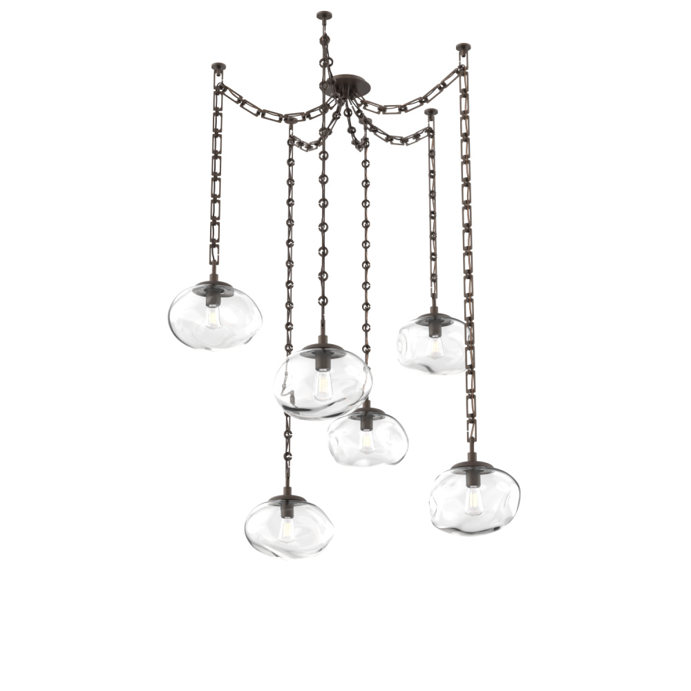 Nova Bulb Multi Light Pendant Multi Port Canopy Flat Bronze