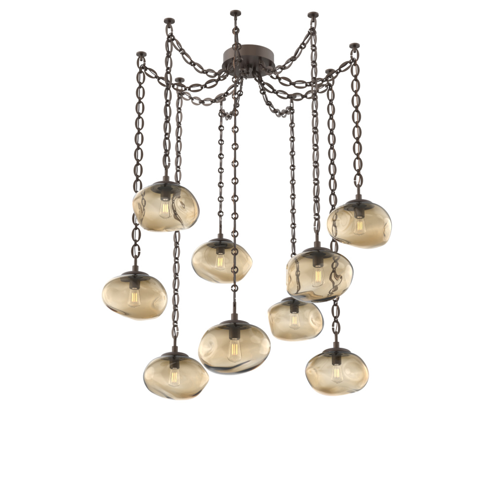 Nova Bulb Multi Light Pendant Multi Port Canopy Flat Bronze