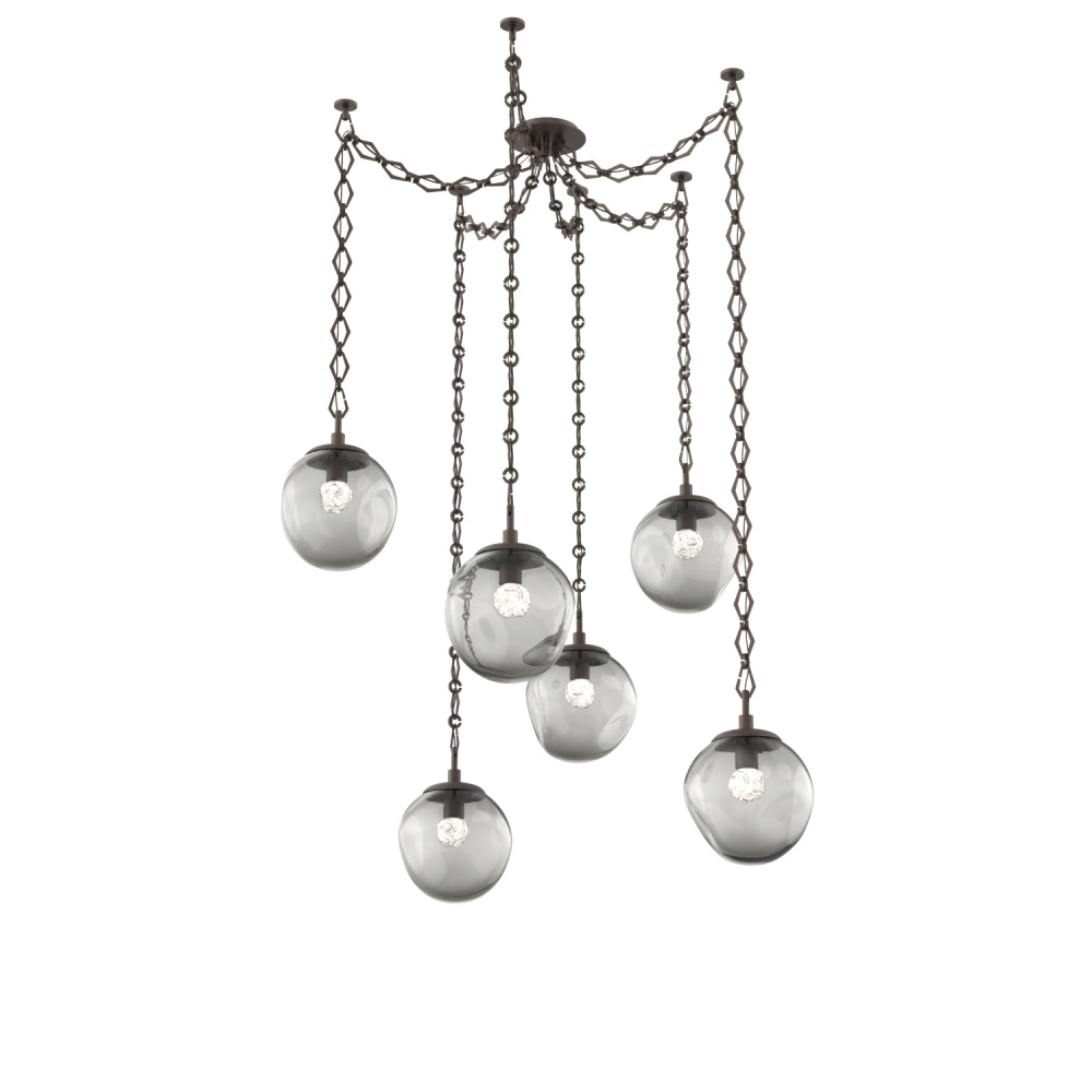 Aster Round 6pc Swag Multi-Pendant Chain (LED)