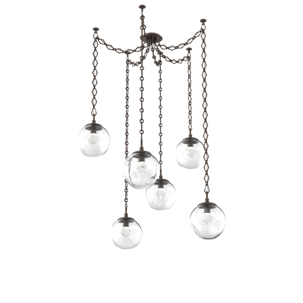 Aster Round 6pc Swag Multi-Pendant Chain (LED)