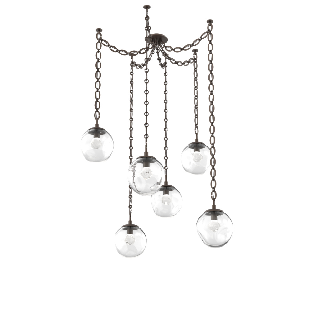 Aster Round 6pc Swag Multi-Pendant Chain (LED)