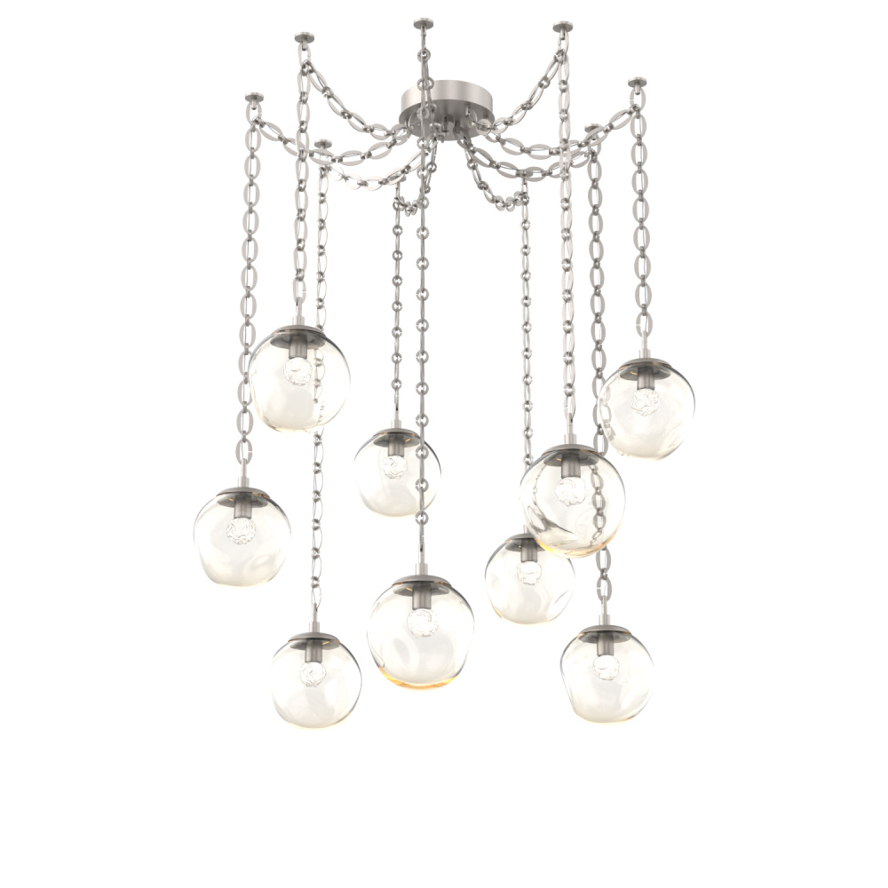 Aster LED Multi Light Pendant Multi Port Canopy Beige Silver