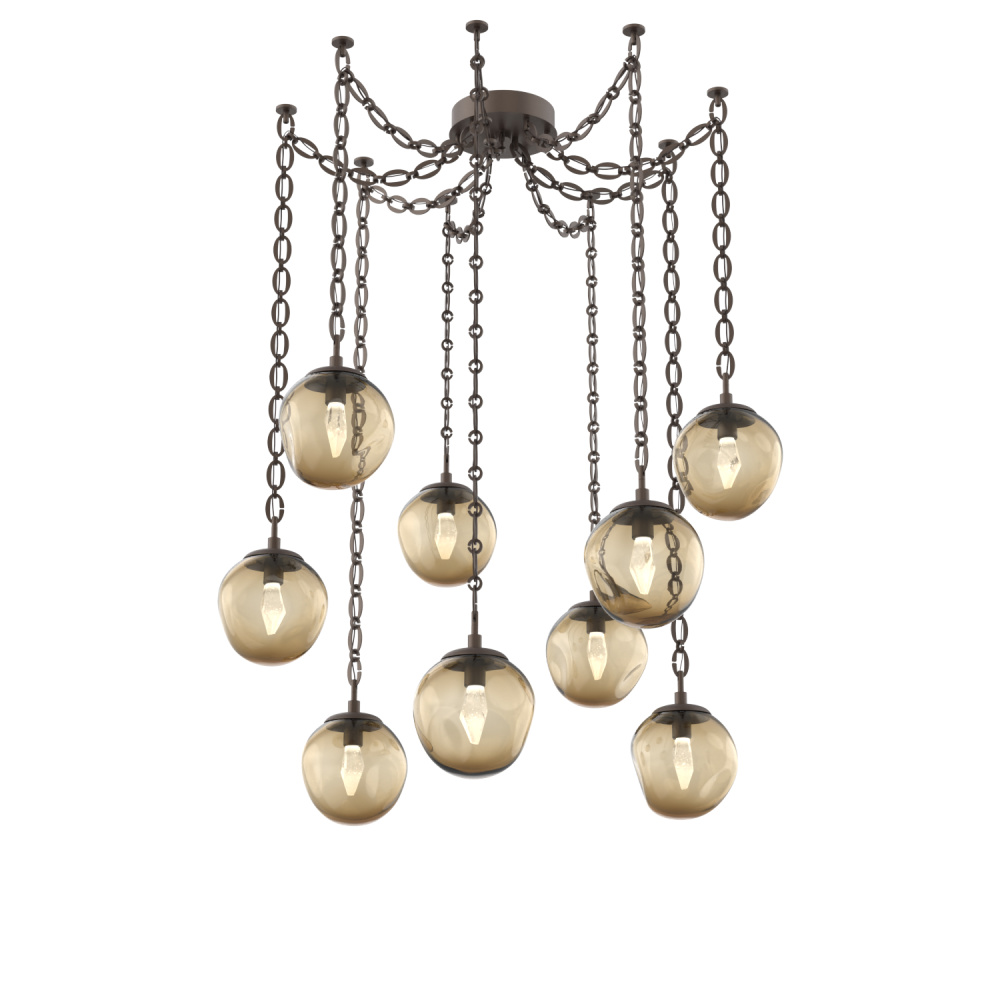 Aster LED Multi Light Pendant Multi Port Canopy Flat Bronze