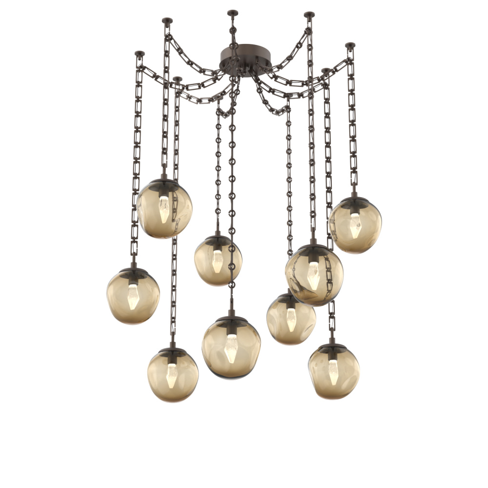 Aster LED Multi Light Pendant Multi Port Canopy Flat Bronze