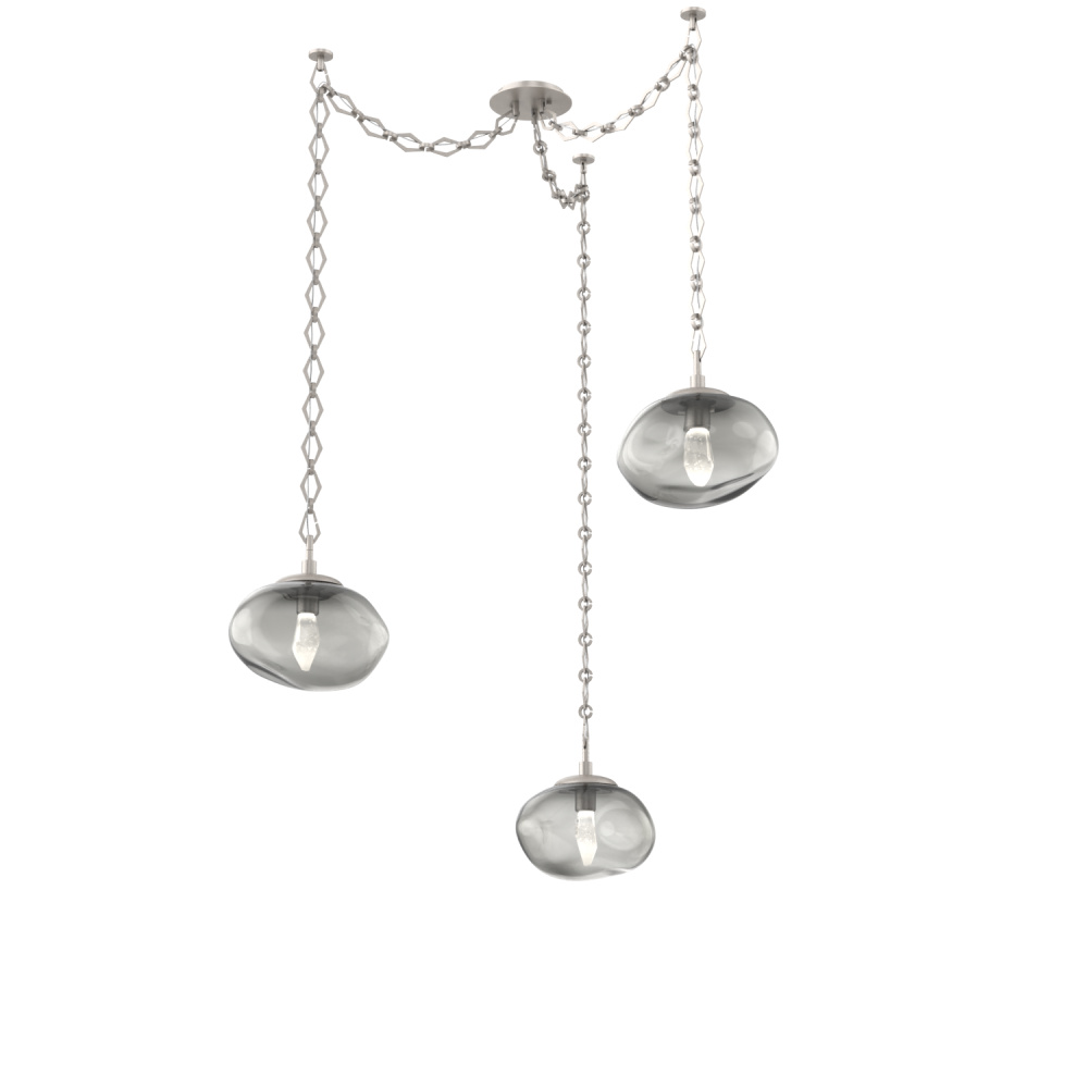 Nova LED Multi Light Pendant Beige Silver