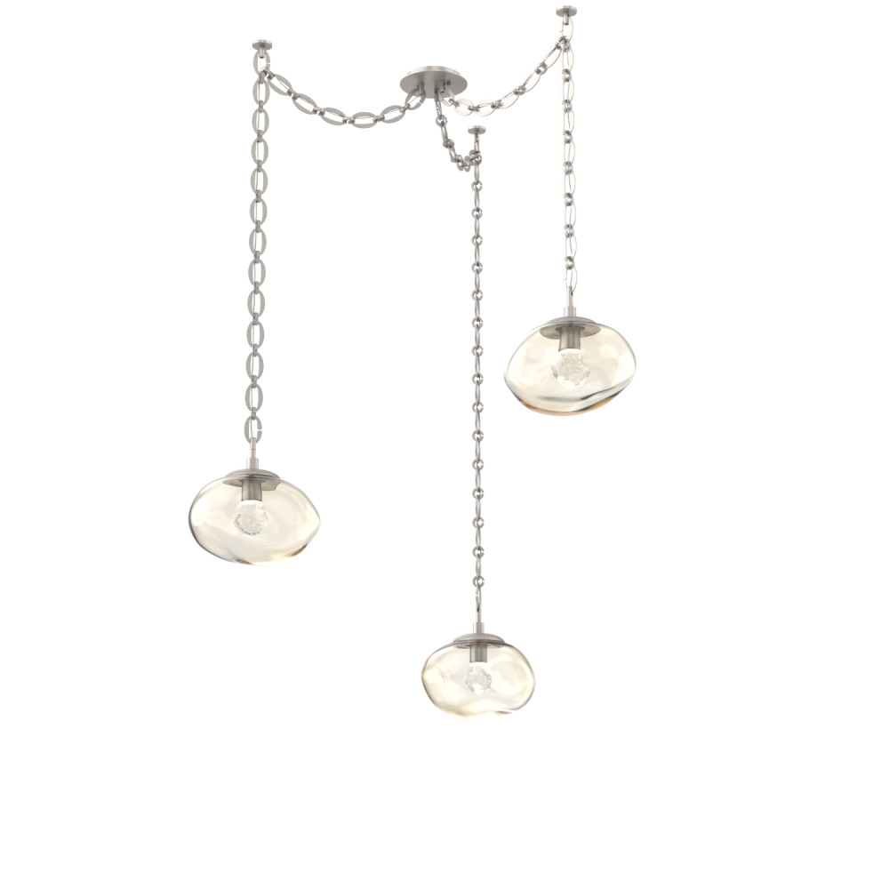 Nova LED Multi Light Pendant Beige Silver