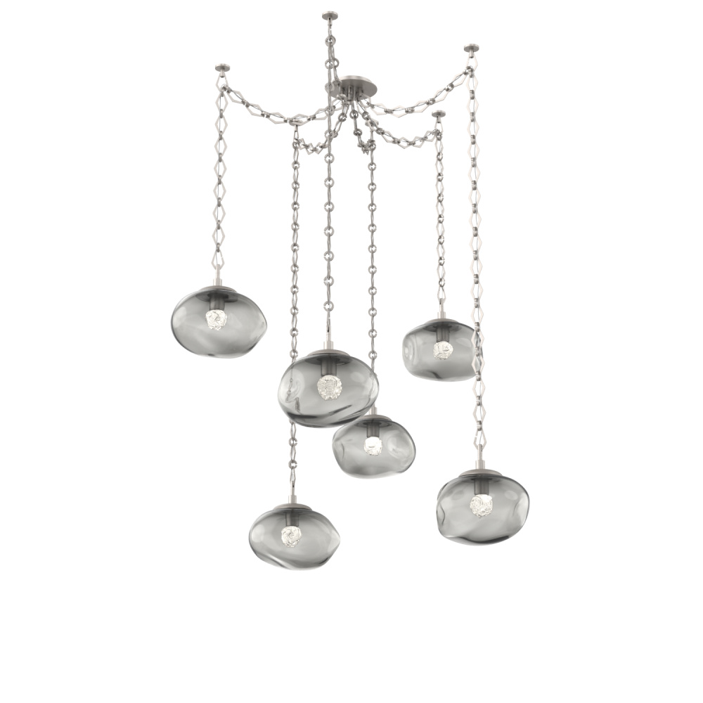 Nova LED Multi Light Pendant Beige Silver