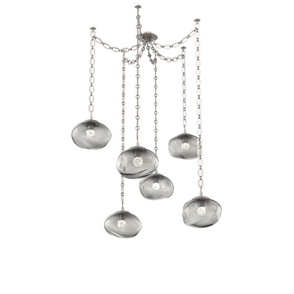 Nova LED Multi Light Pendant Beige Silver