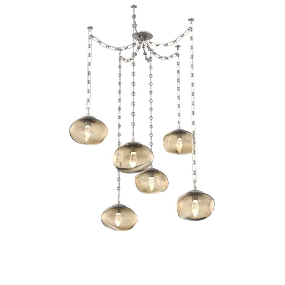 Nova LED Multi Light Pendant Beige Silver