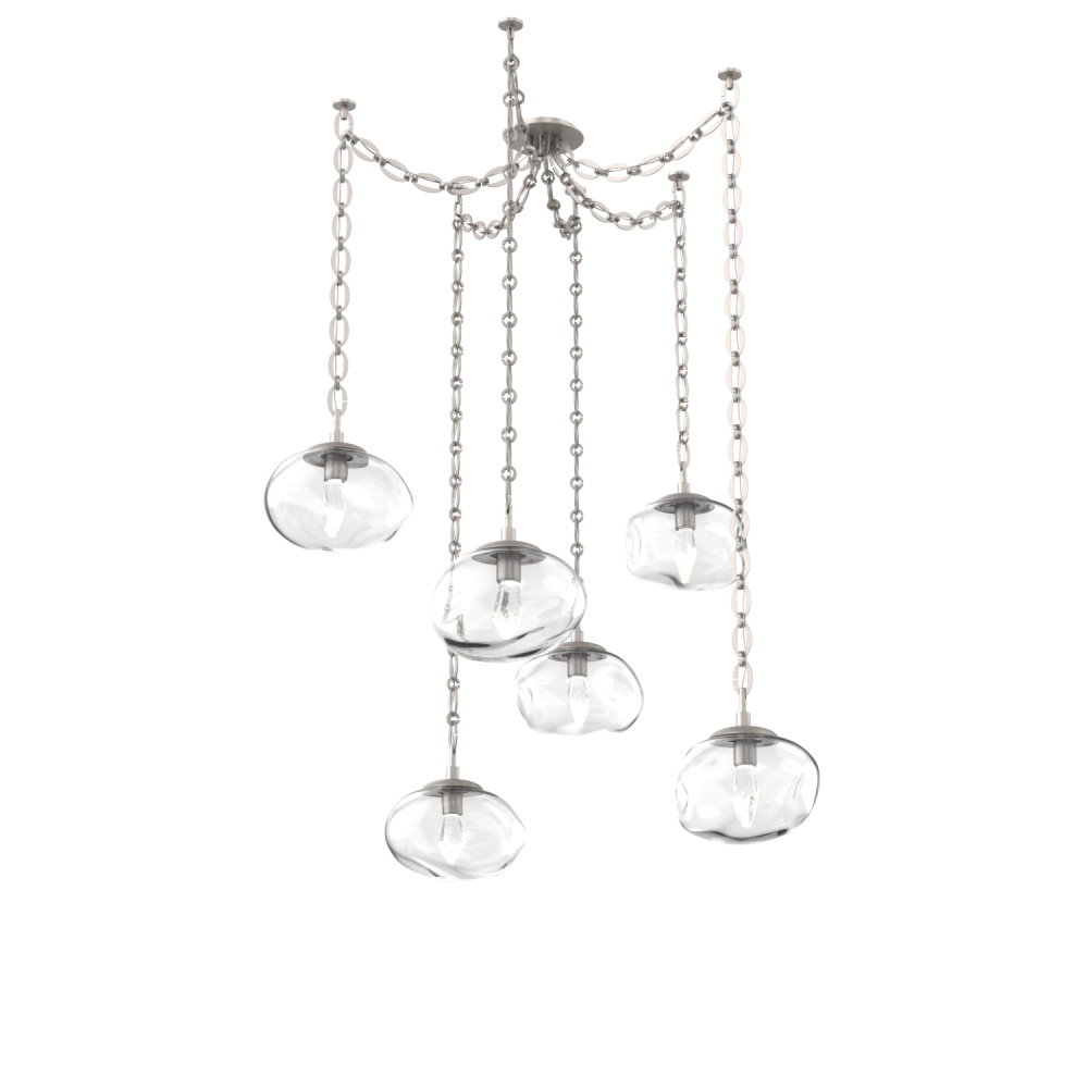 Nova LED Multi Light Pendant Beige Silver