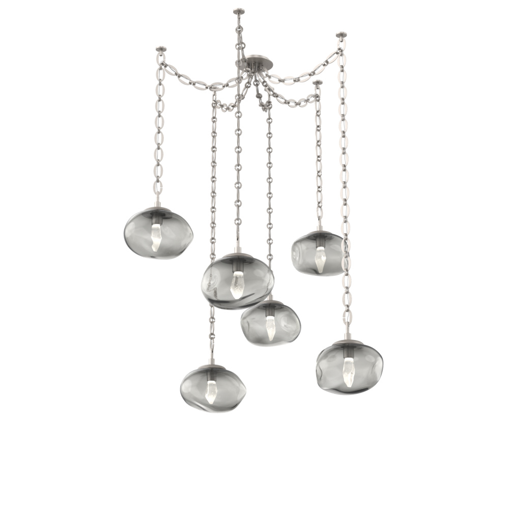 Nova LED Multi Light Pendant Beige Silver