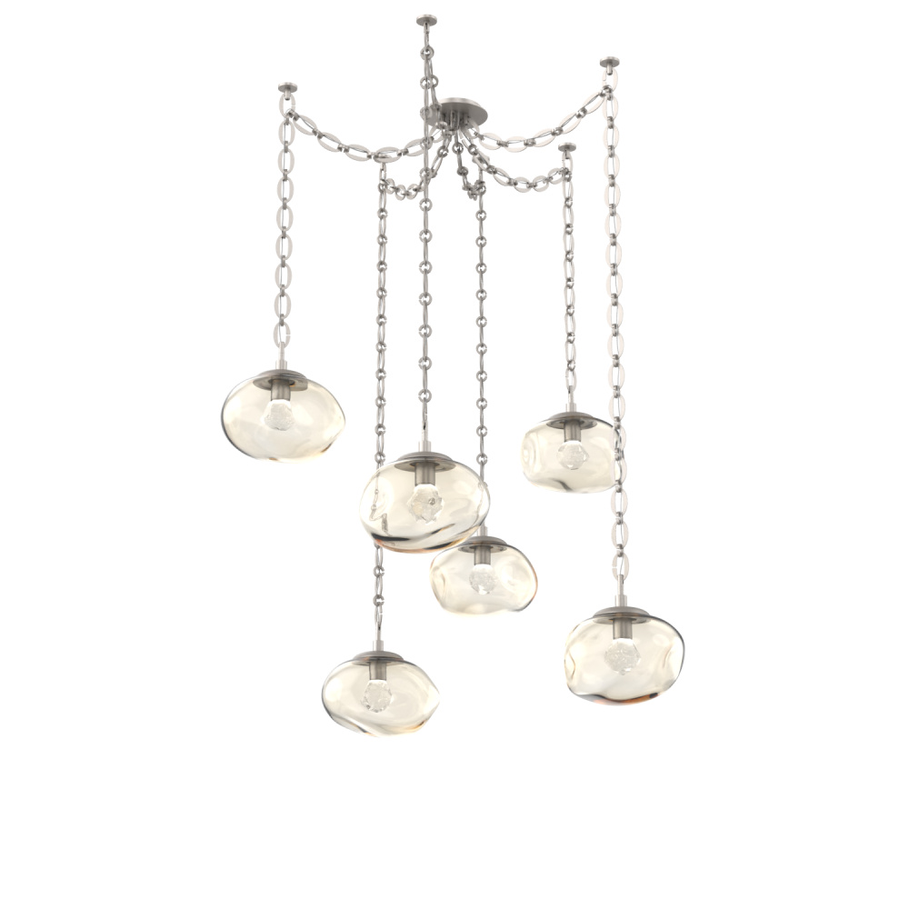 Nova LED Multi Light Pendant Beige Silver