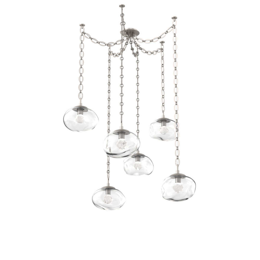 Nova LED Multi Light Pendant Beige Silver