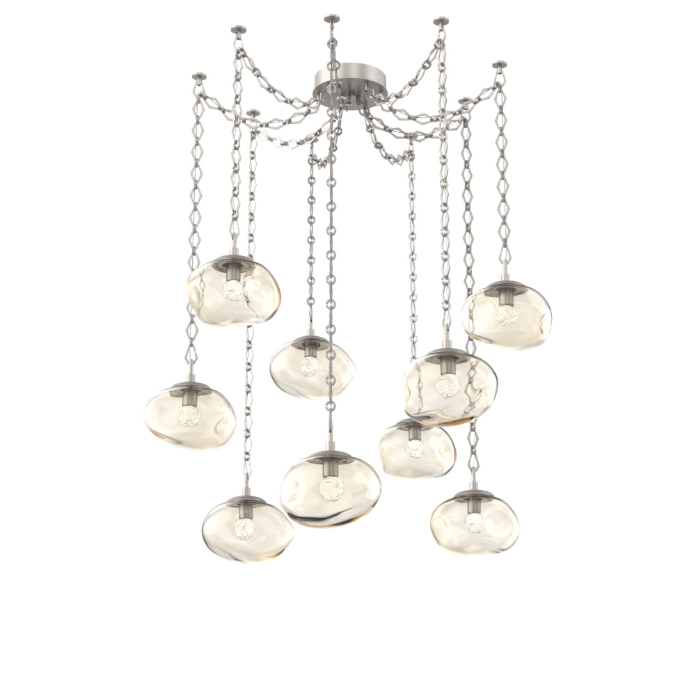Nova LED Multi Light Pendant Beige Silver