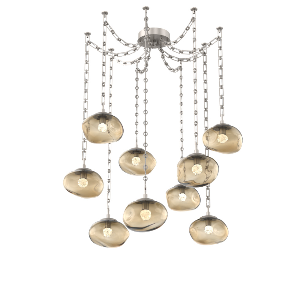 Nova LED Multi Light Pendant Beige Silver