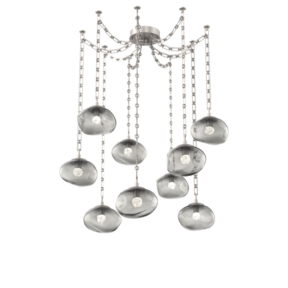 Nova LED Multi Light Pendant Beige Silver