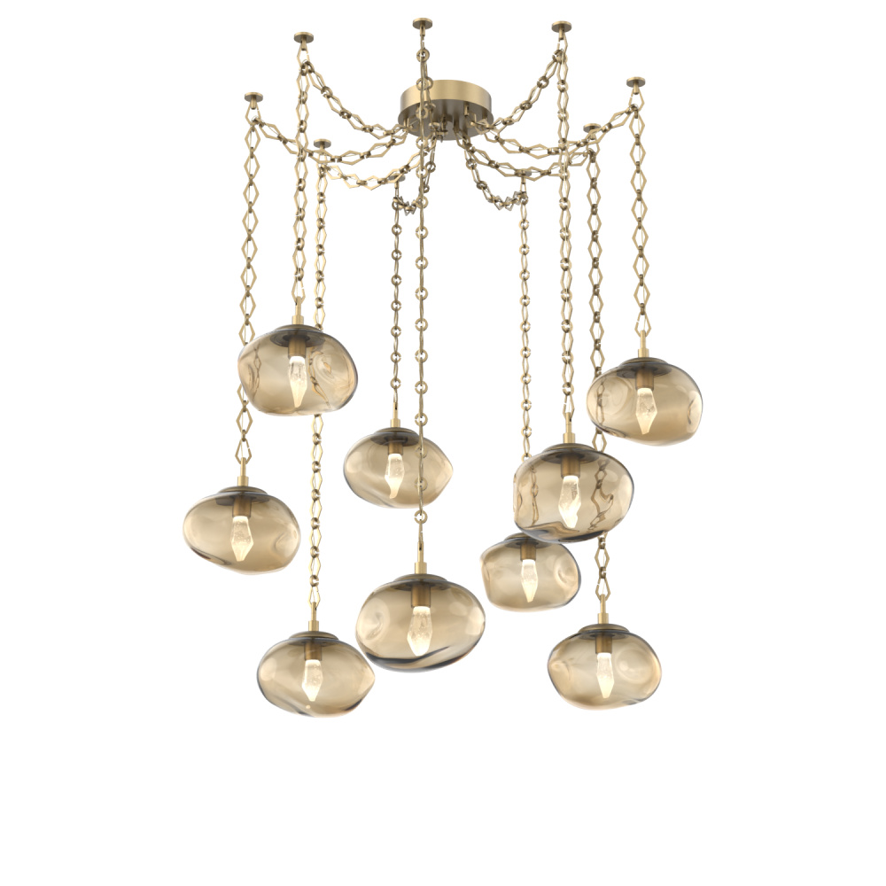 Nova LED Multi Light Pendant Gilded Brass