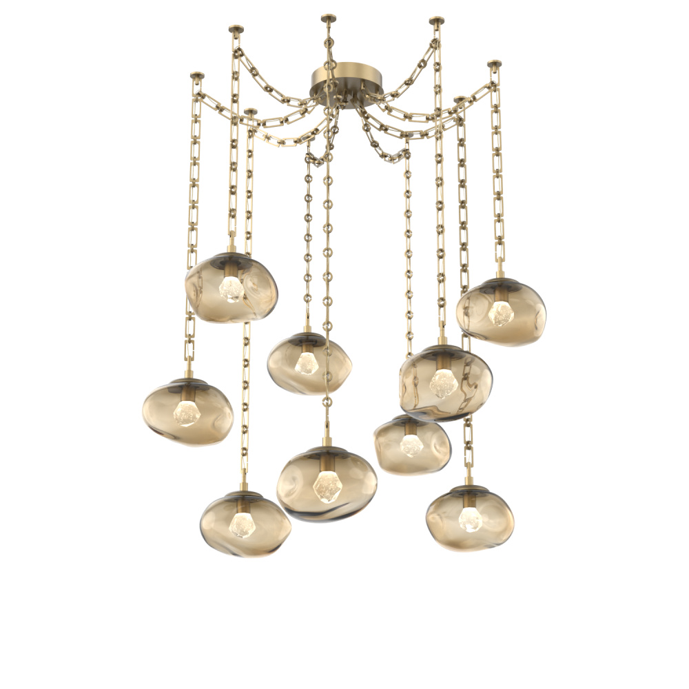 Nova LED Multi Light Pendant Gilded Brass