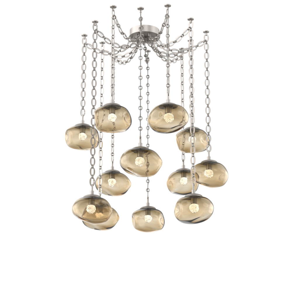 Nova LED Multi Light Pendant Beige Silver