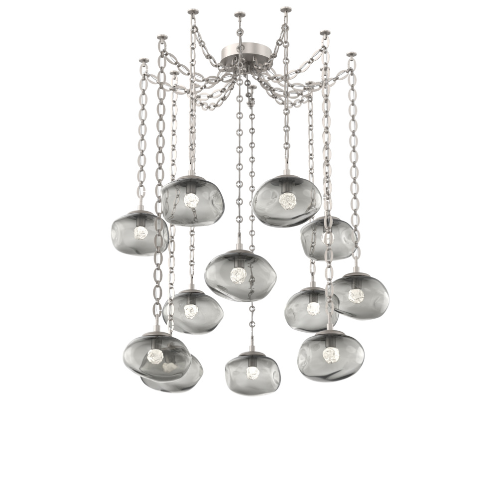 Nova LED Multi Light Pendant Beige Silver