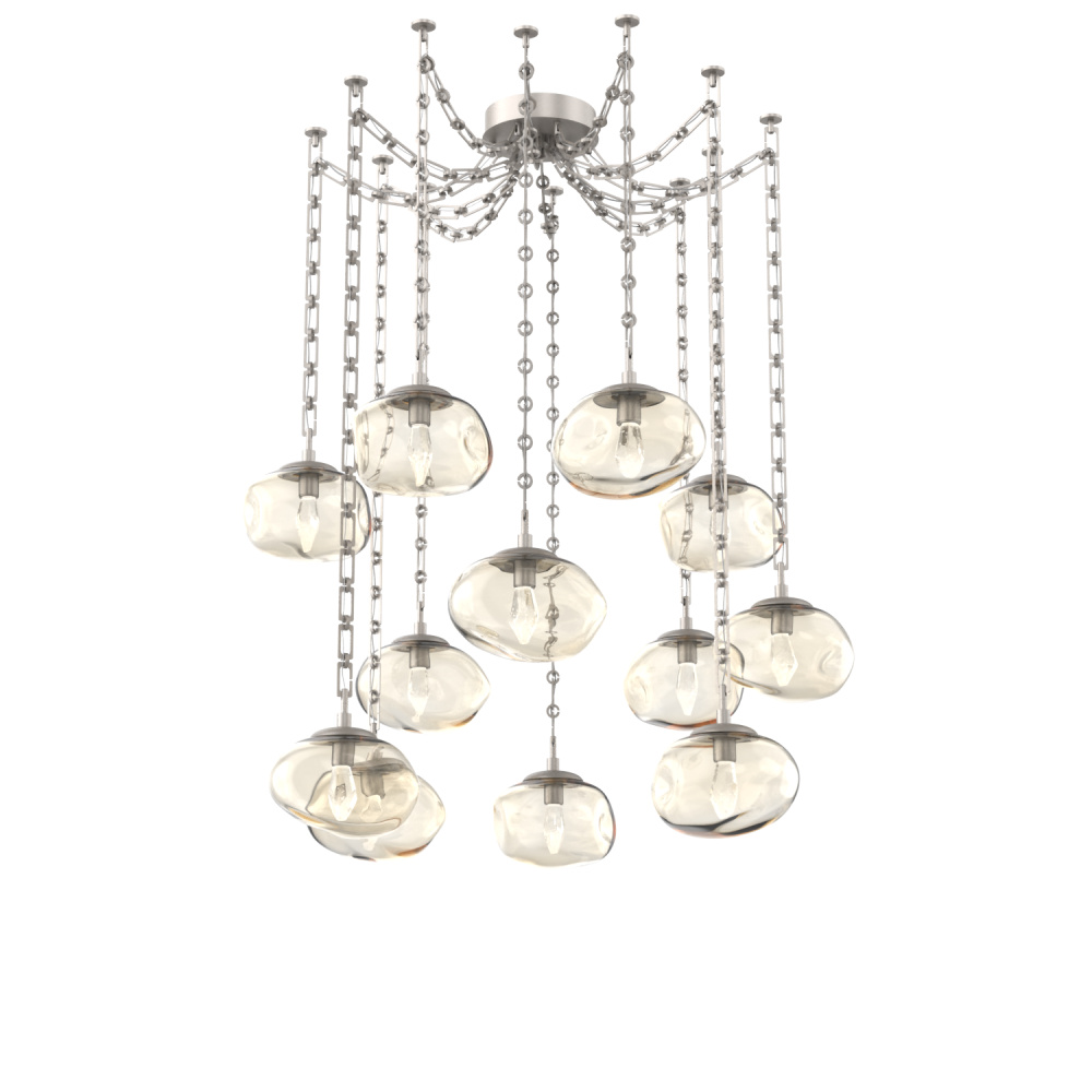 Nova LED Multi Light Pendant Beige Silver
