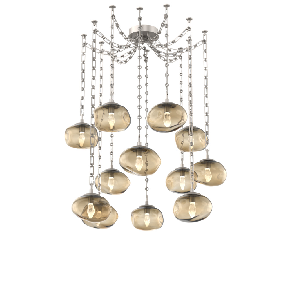Nova LED Multi Light Pendant Beige Silver