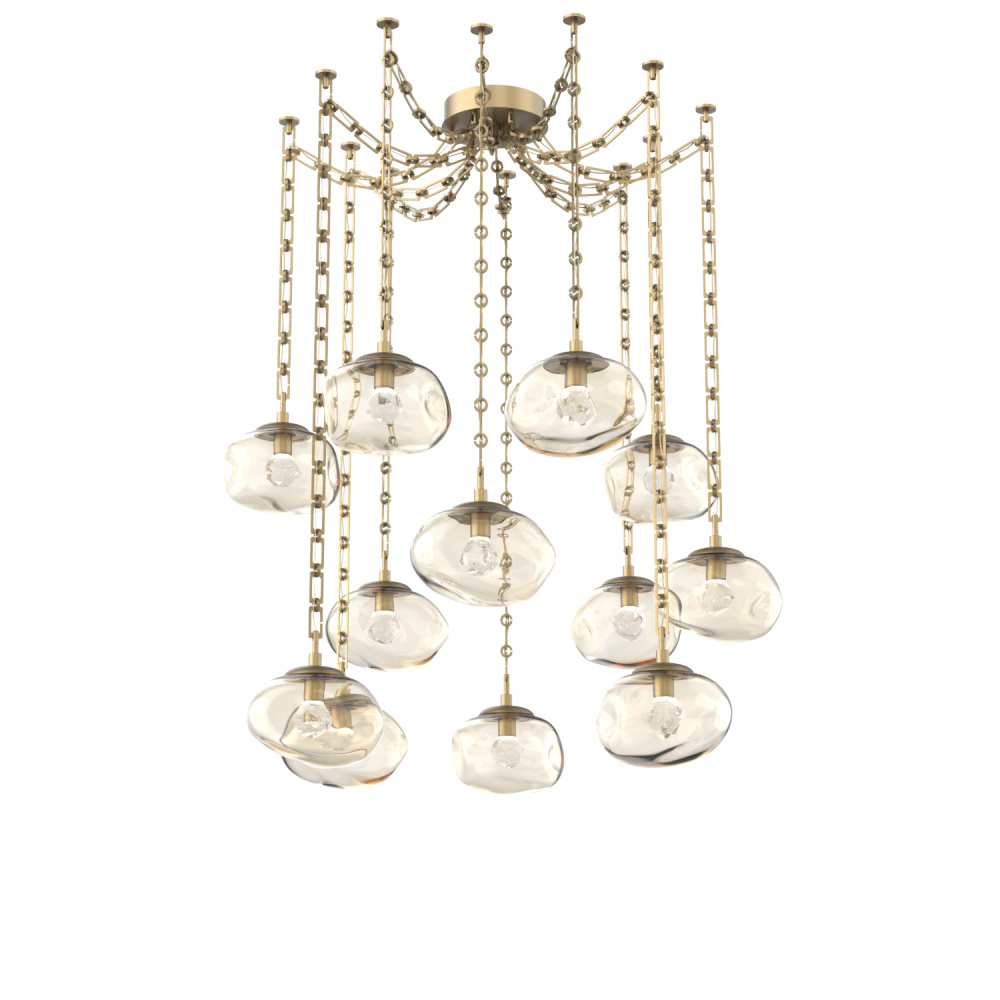 Nova LED Multi Light Pendant Gilded Brass